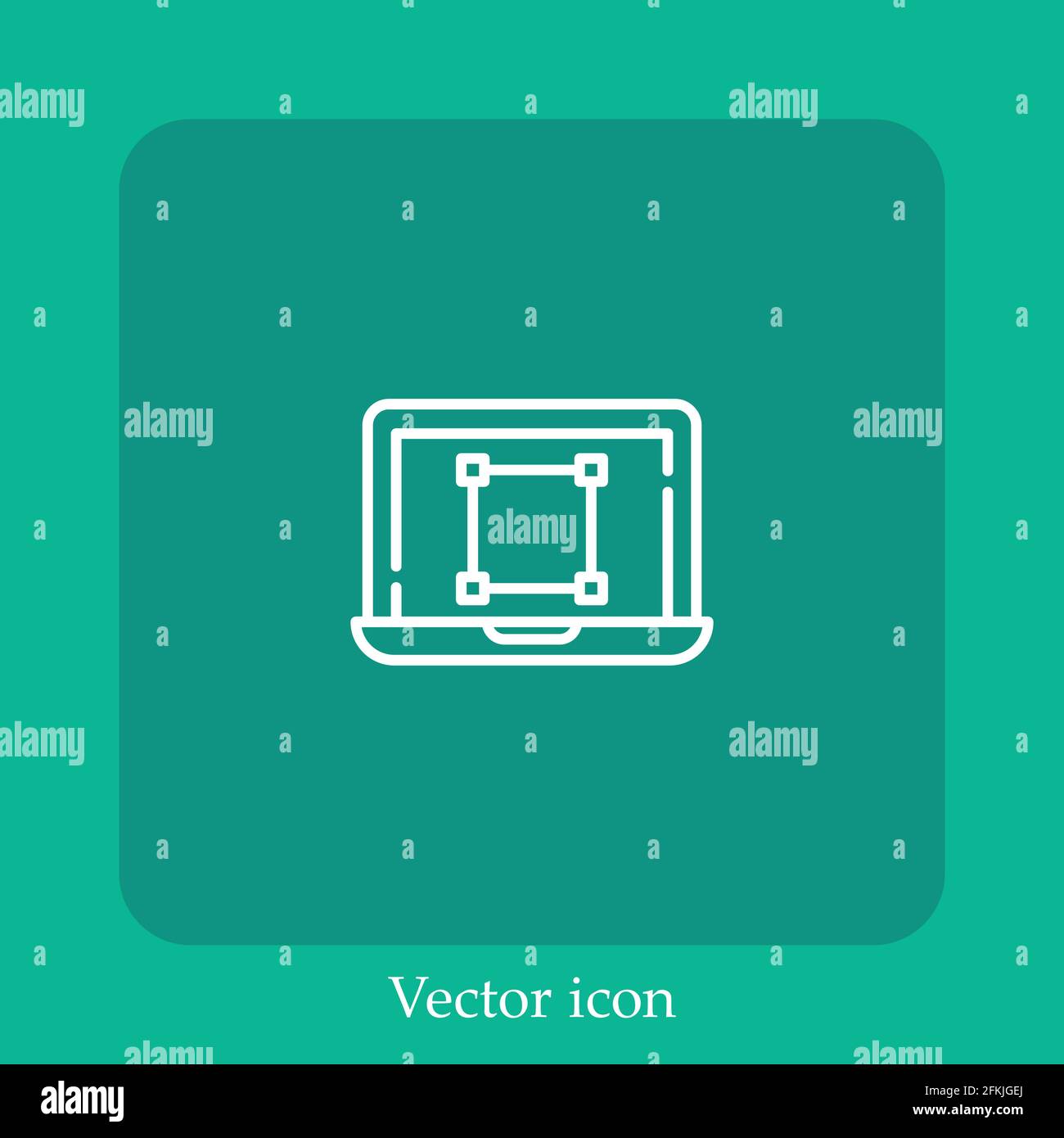 laptop vector icon linear icon.Line with Editable stroke Stock Vector