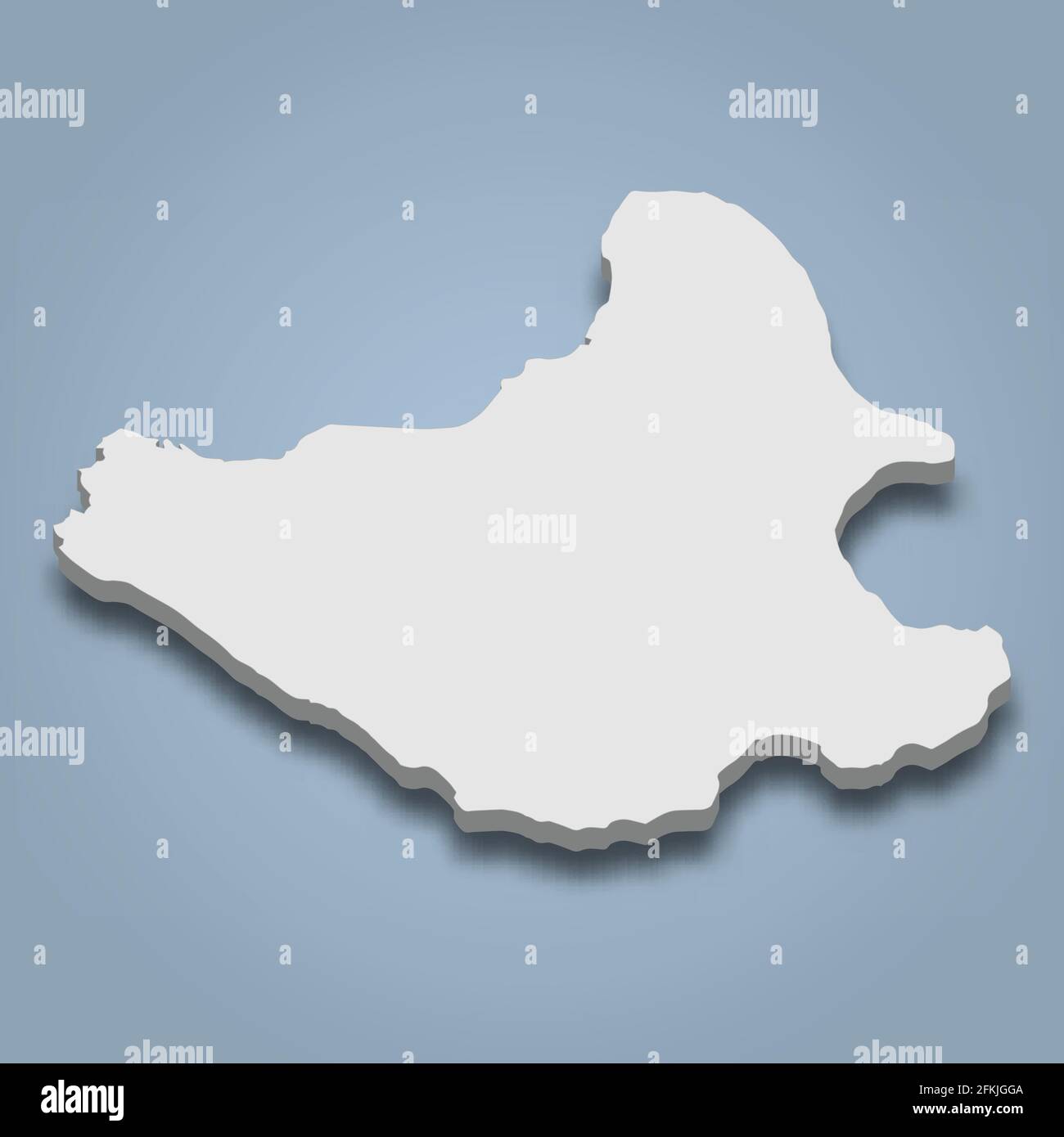 3d isometric map of Siquijor is an island in Philippines, isolated vector illustration Stock Vector