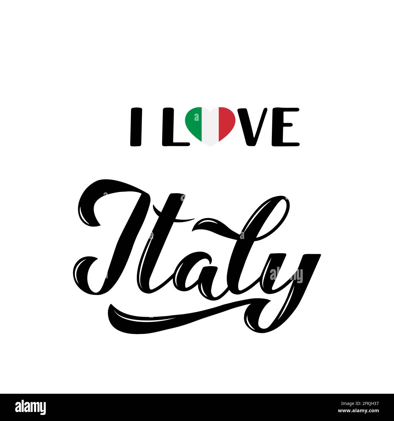 I Love Italy calligraphy hand lettering isolated on white . Vector ...