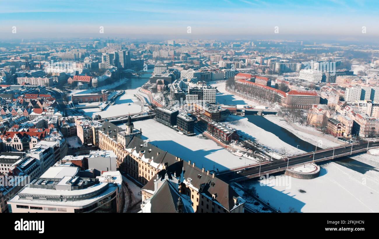 Wroclaw, Poland 02.15.2021 - Drone view of historical Market Square with  Old Town Hall in Wroclaw, Poland. High quality photo Stock Photo - Alamy