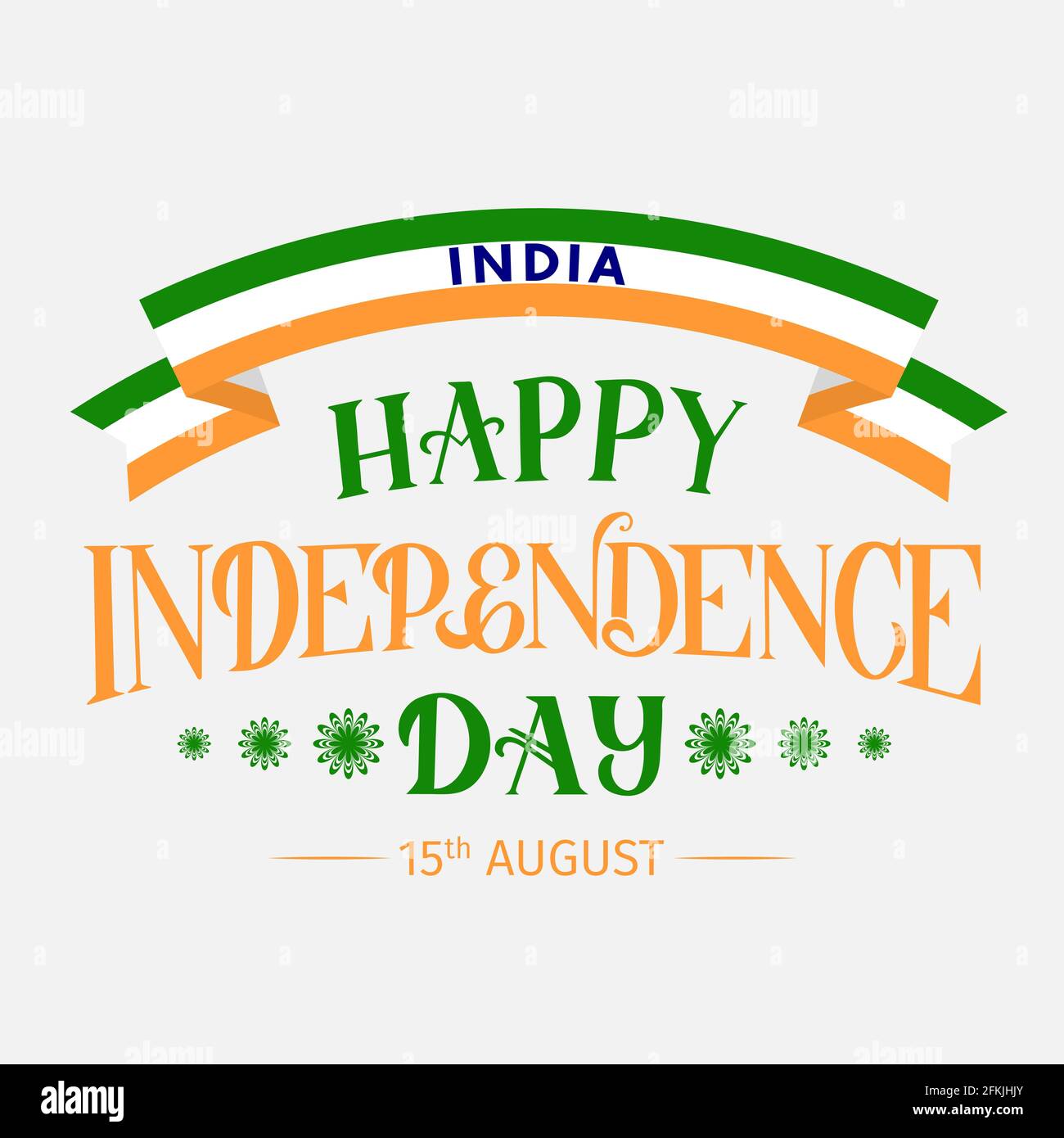 Happy India Independence Day hand lettering. Indian holiday Celebration