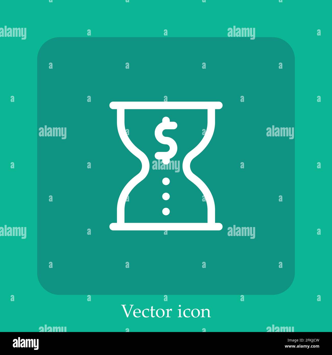 time is money vector icon linear icon.Line with Editable stroke Stock Vector