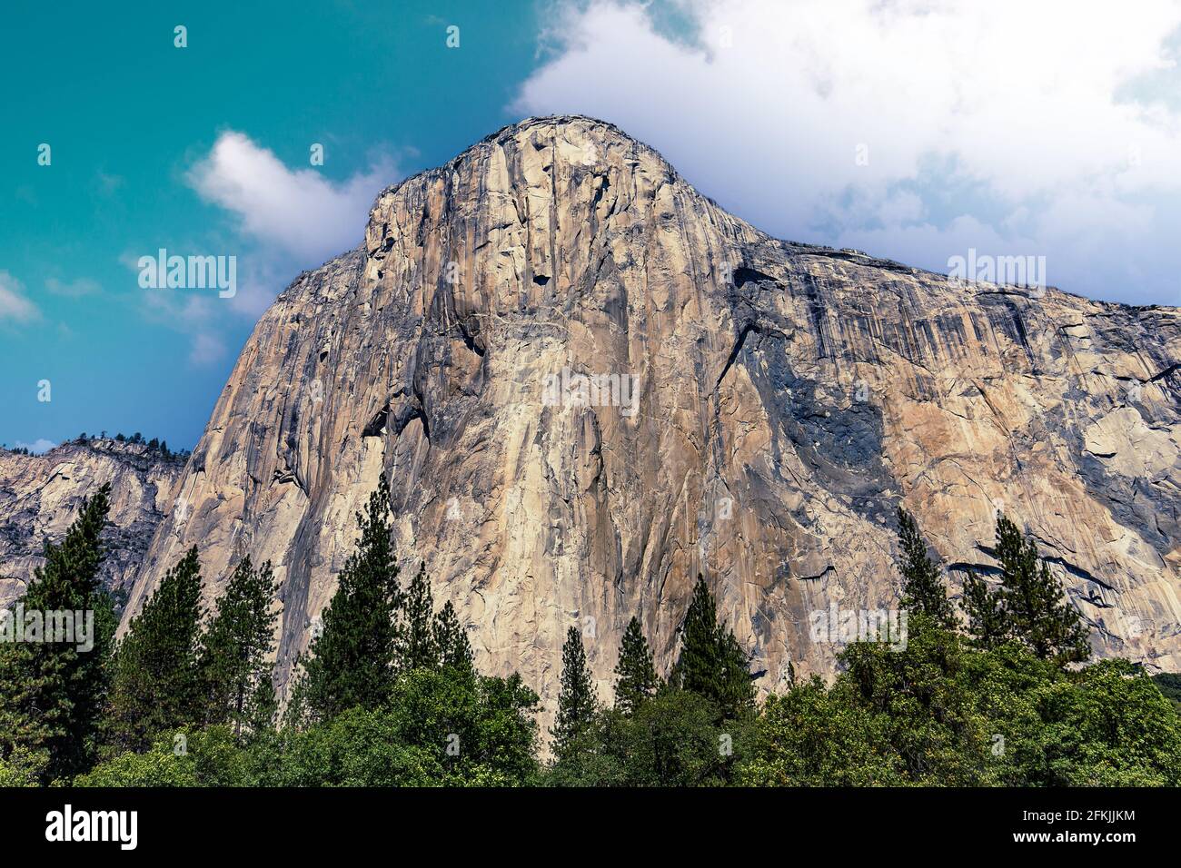World famous rock climbing wall of El Capitan, Yosemite national park
