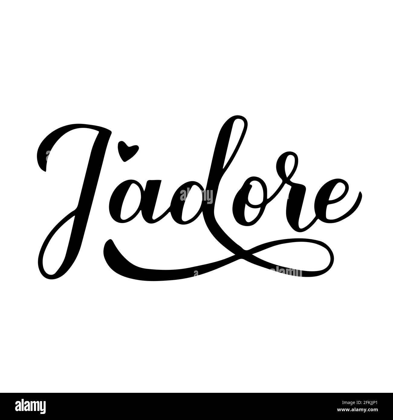 J adore calligraphy hand lettering. I adore inscription in French.  Valentines day typography poster. Vector template for greeting card,  banner, postca Stock Vector Image & Art - Alamy