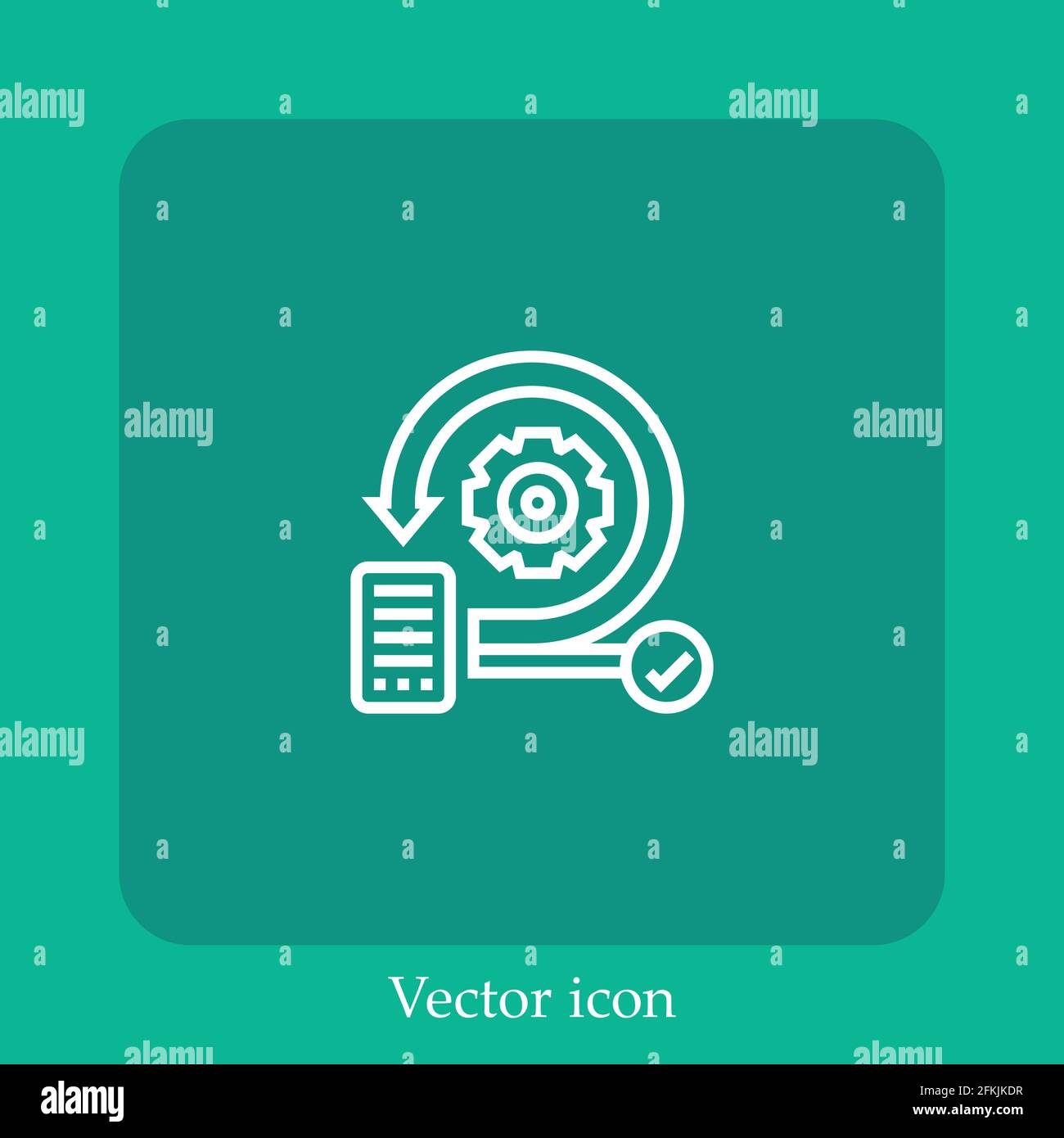 iteration vector icon linear icon.Line with Editable stroke Stock Vector
