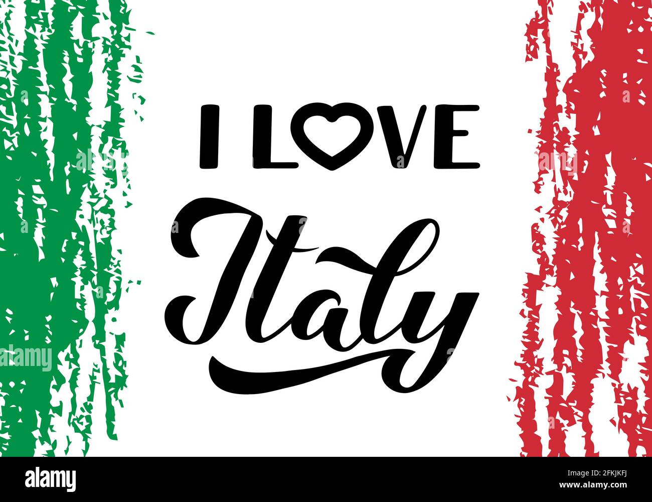 I Love Italy calligraphy hand lettering red and green brush stroke. Vector  template for typography poster, banner, flyer, sticker, t-shirt, postcard  Stock Vector Image & Art - Alamy
