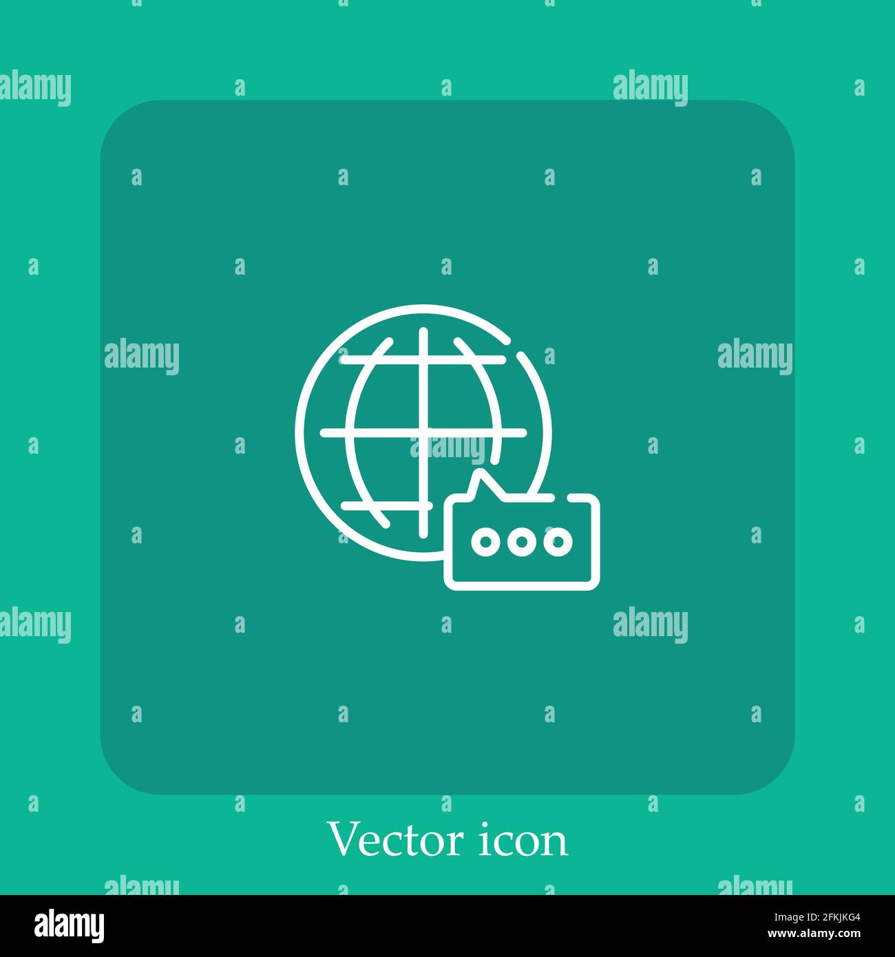 global vector icon linear icon.Line with Editable stroke Stock Vector