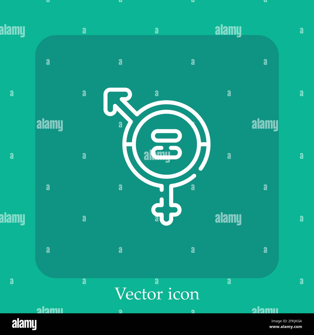 gender equality vector icon linear icon.Line with Editable stroke Stock ...