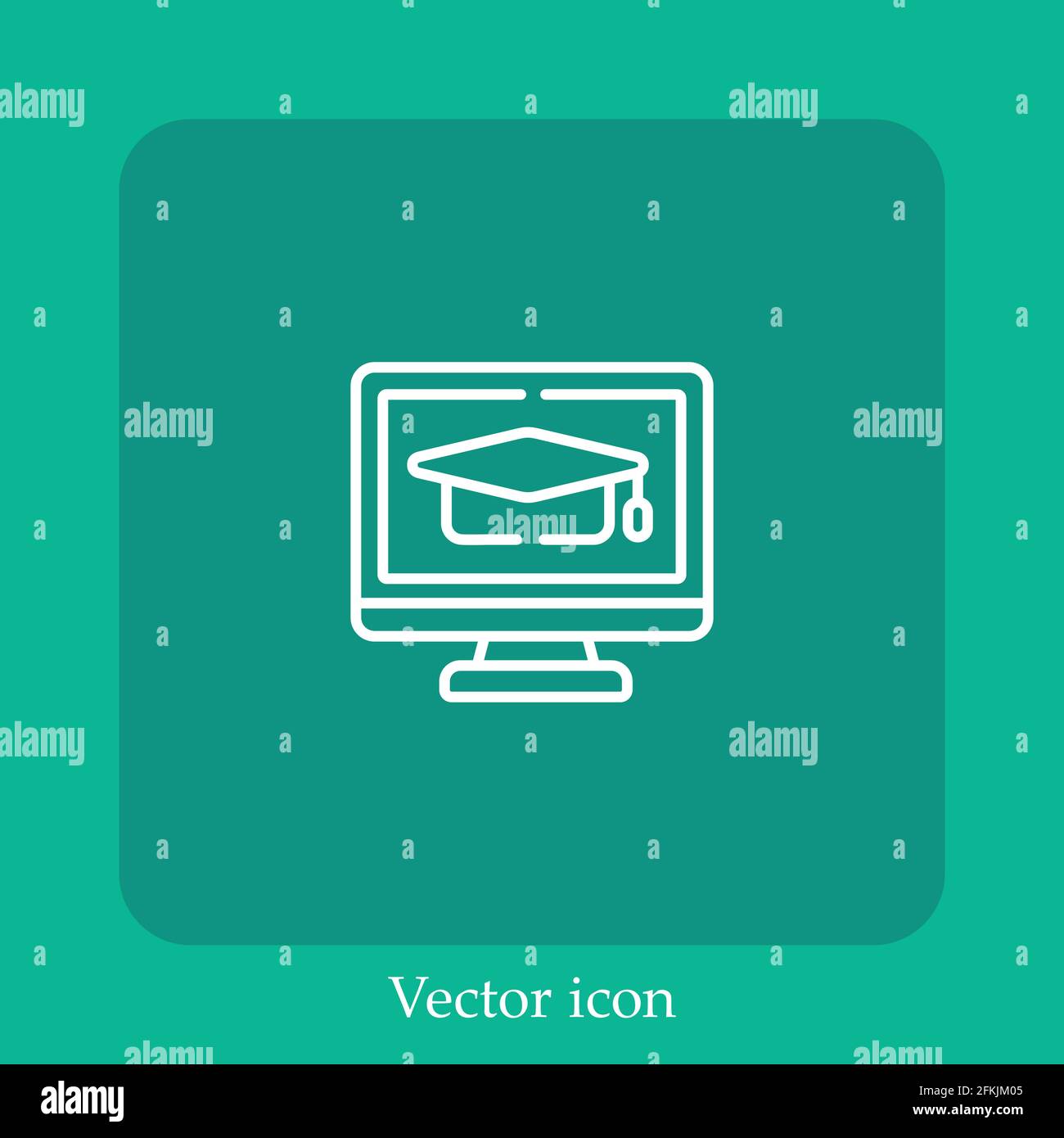 monitor vector icon linear icon.Line with Editable stroke Stock Vector
