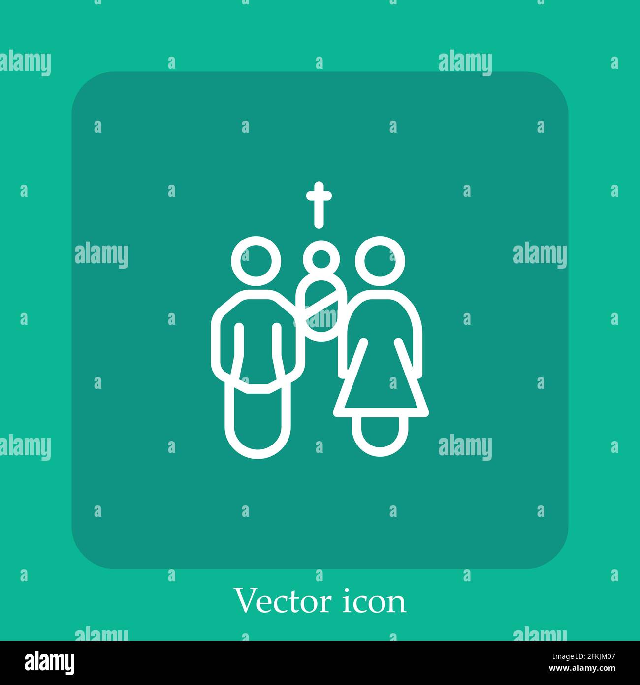 baptism vector icon linear icon.Line with Editable stroke Stock Vector ...