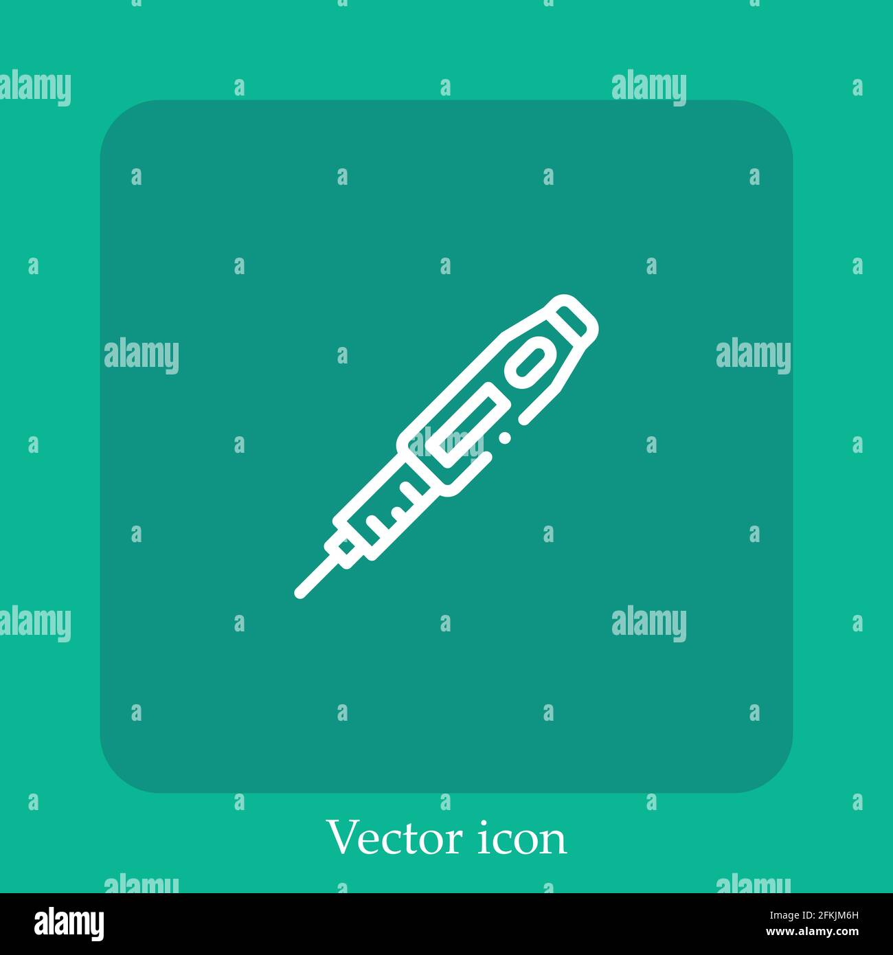 insulin vector icon linear icon.Line with Editable stroke Stock Vector