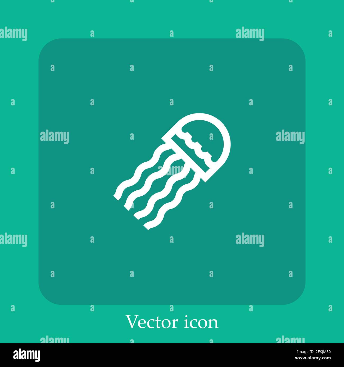 jellyfish vector icon linear icon.Line with Editable stroke Stock Vector