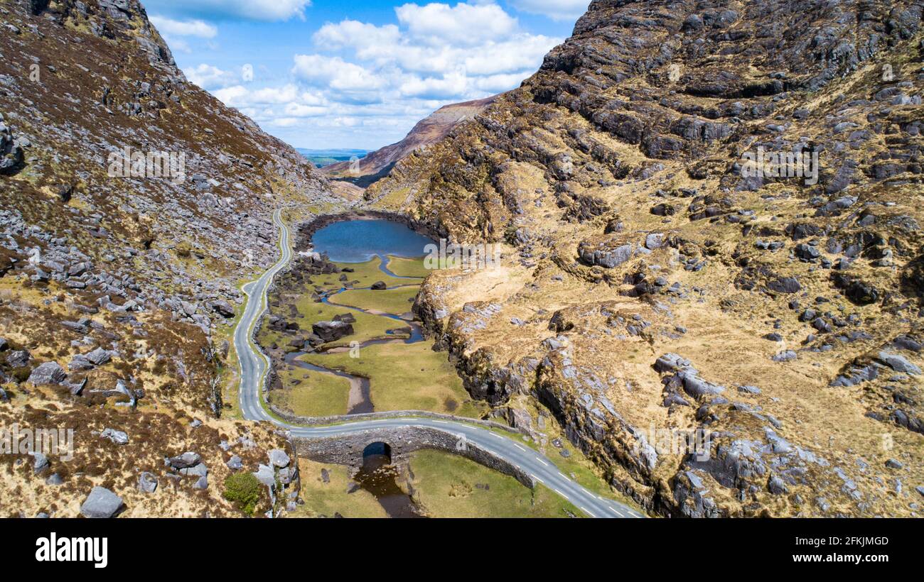 Scenic view of  the Gap of Dunloe near Killarny national park, County Kerry, Ireland Stock Photo