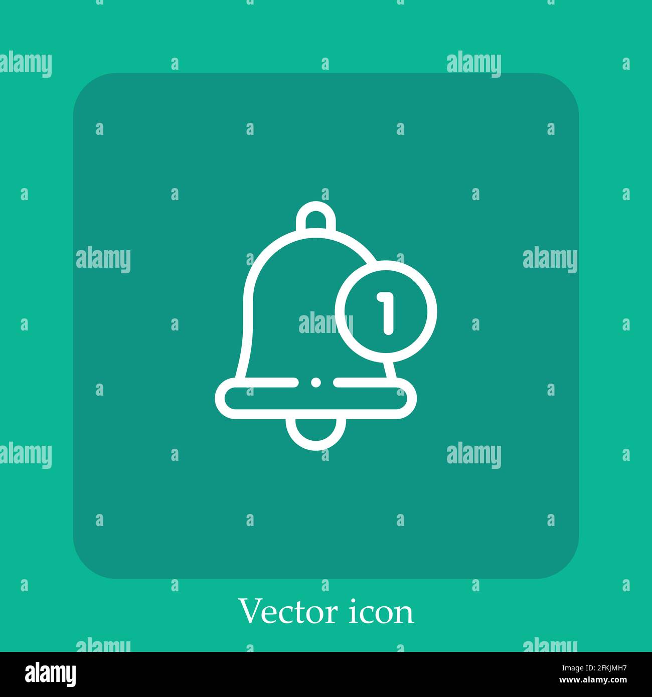 bell vector icon linear icon.Line with Editable stroke Stock Vector