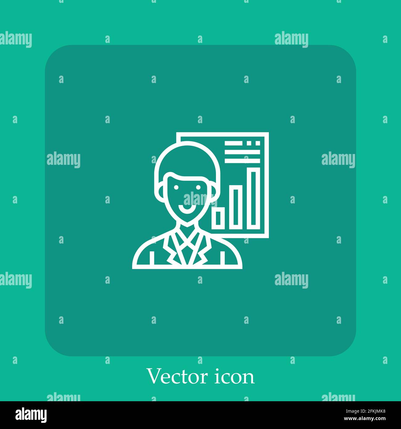 analyst vector icon linear icon.Line with Editable stroke Stock Vector
