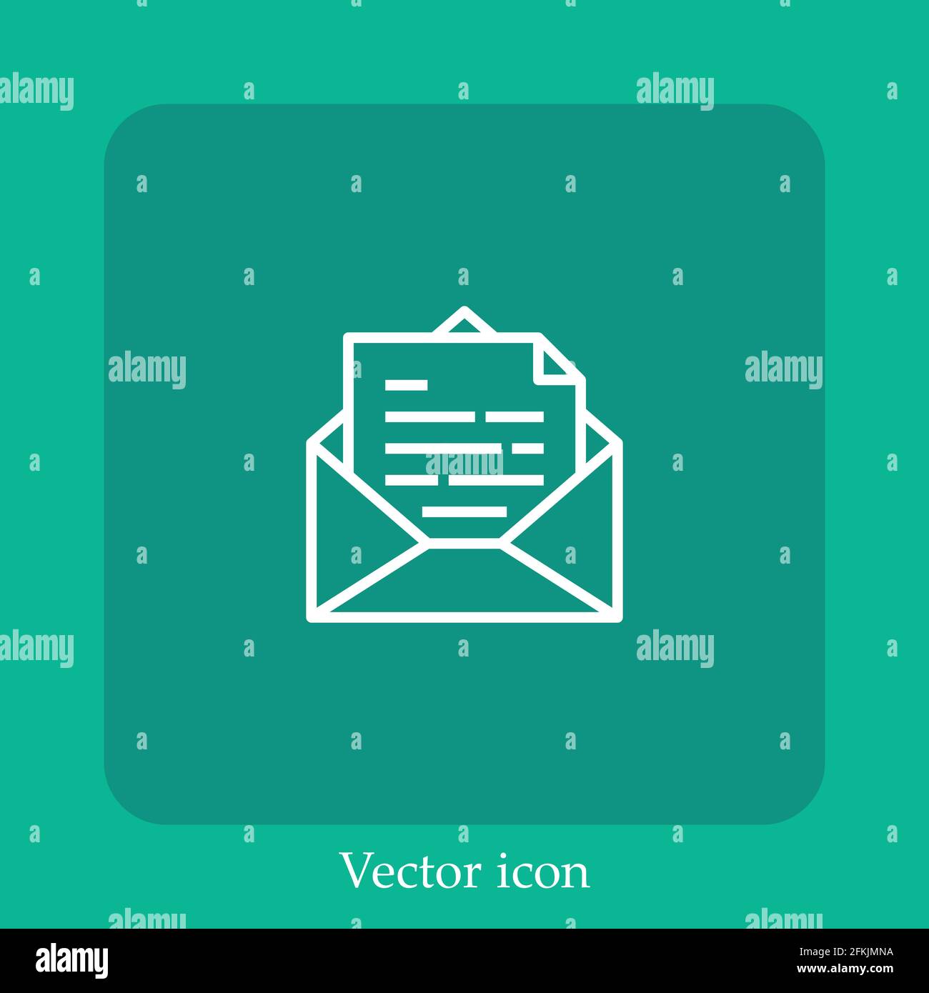 mail vector icon linear icon.Line with Editable stroke Stock Vector