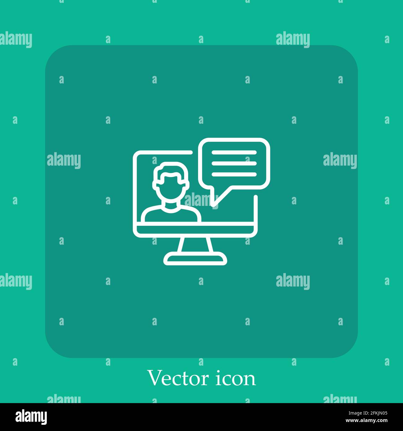 chat vector icon linear icon.Line with Editable stroke Stock Vector ...