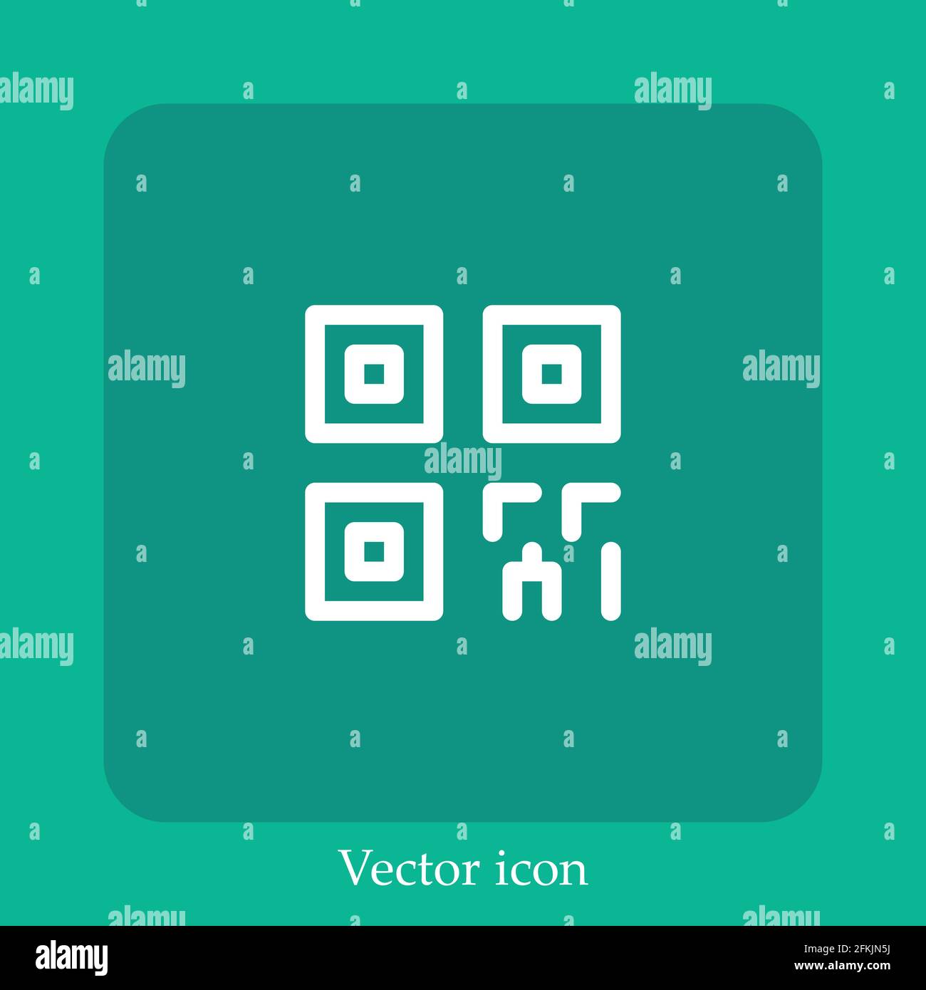 qr code vector icon linear icon.Line with Editable stroke Stock Vector