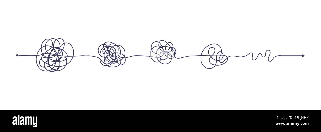 Complex and easy simple way from start to end. Stock Vector