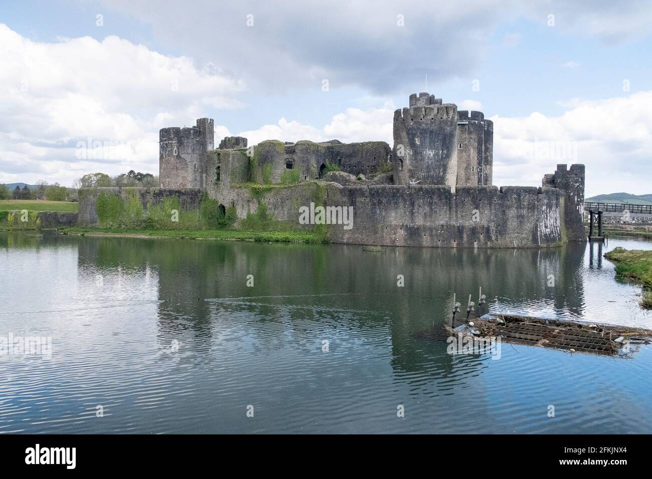 Caerphilly Castle South Wales Stock Photo