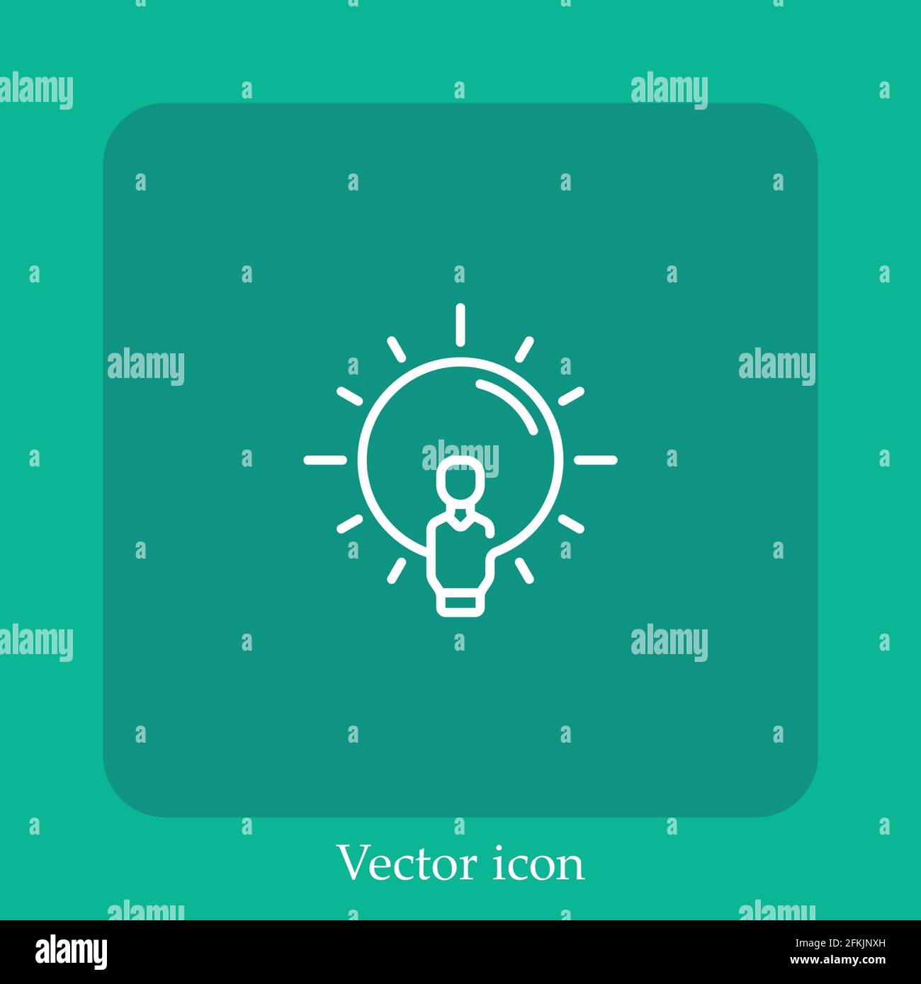 idea vector icon linear icon.Line with Editable stroke Stock Vector