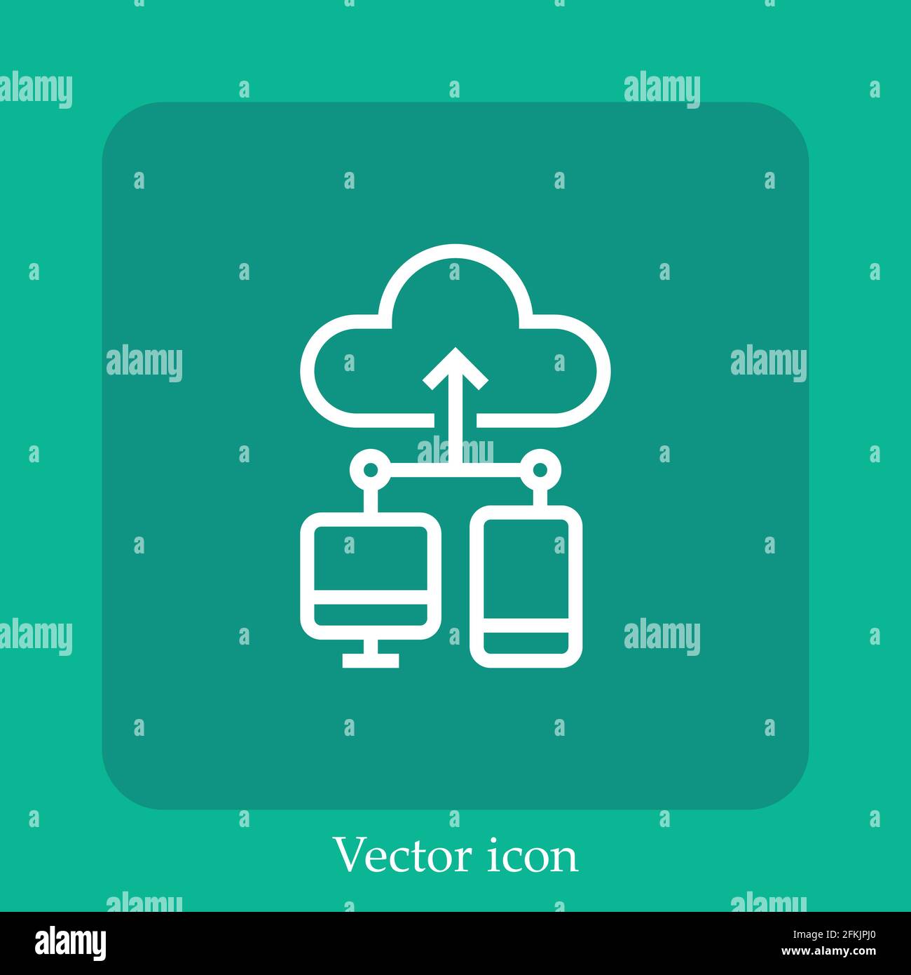 cloud computing vector icon linear icon.Line with Editable stroke Stock Vector