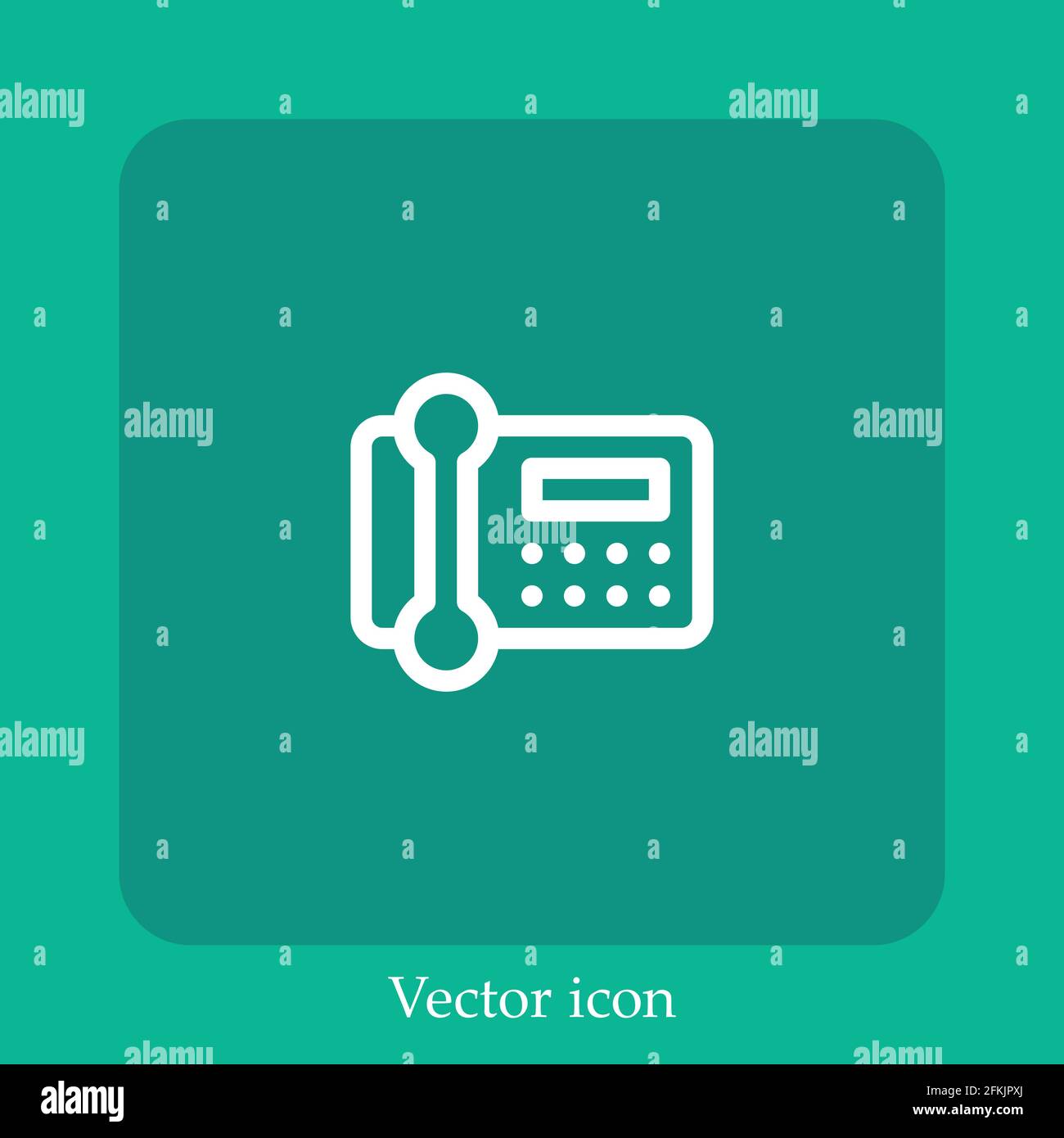 telephone vector icon linear icon.Line with Editable stroke Stock Vector