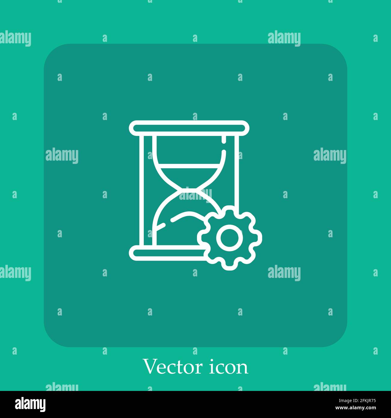 time management vector icon linear icon.Line with Editable stroke Stock ...