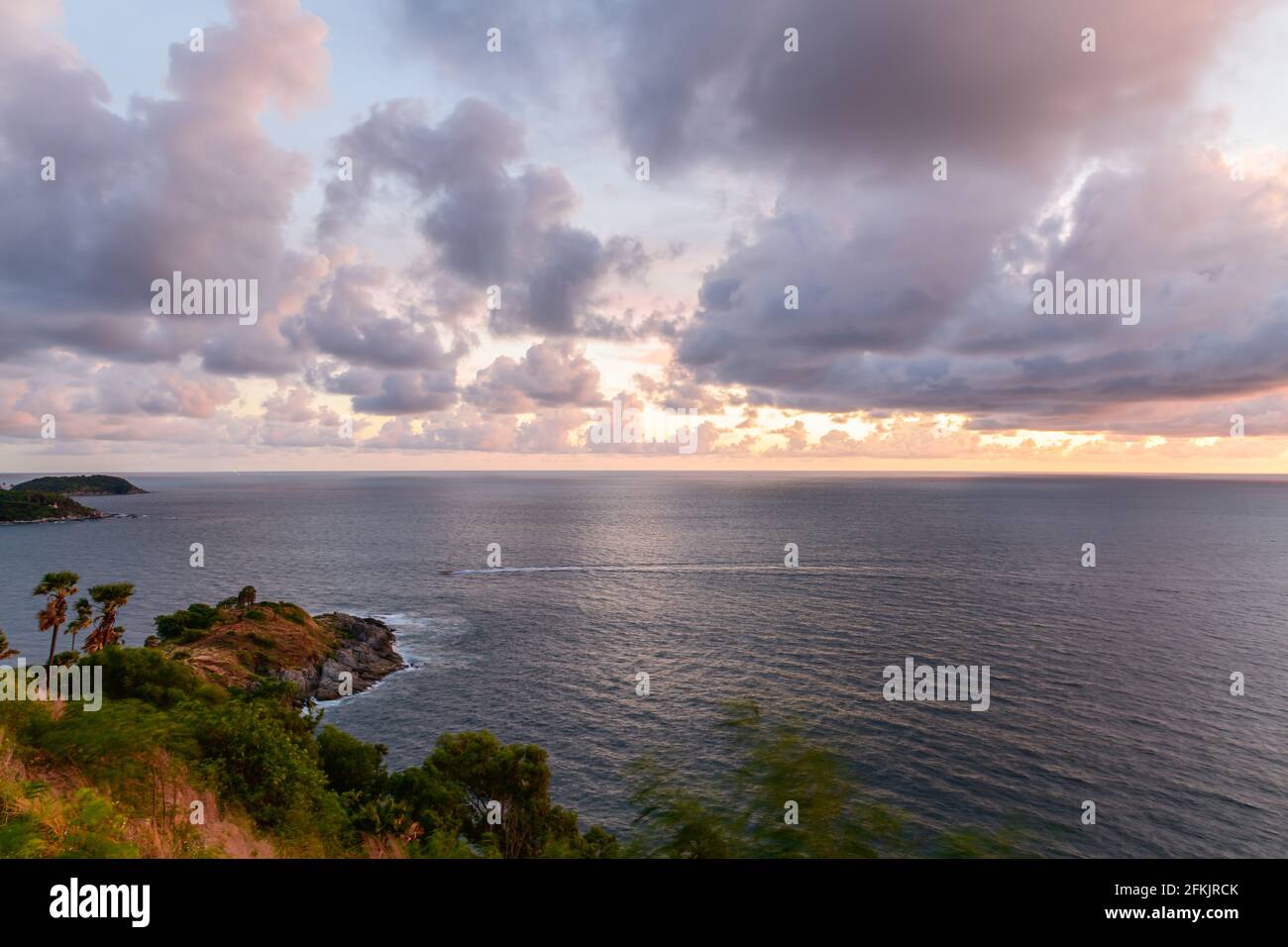 Sunset Sky At Phrom Thep Cape The Scenic Point Of Phuket Island The Pearl Of The Andaman Sea This Place Is Popular For Tourist Stock Photo Alamy