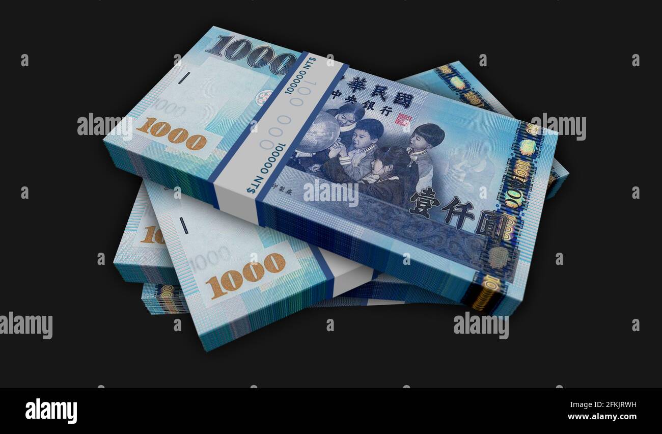 Taiwan Dollar Money Pack 3d Illustration TWD Banknote Bundle Stacks taiwan-dollar-money-pack-3d-illustration-twd-banknote-bundle-stacks