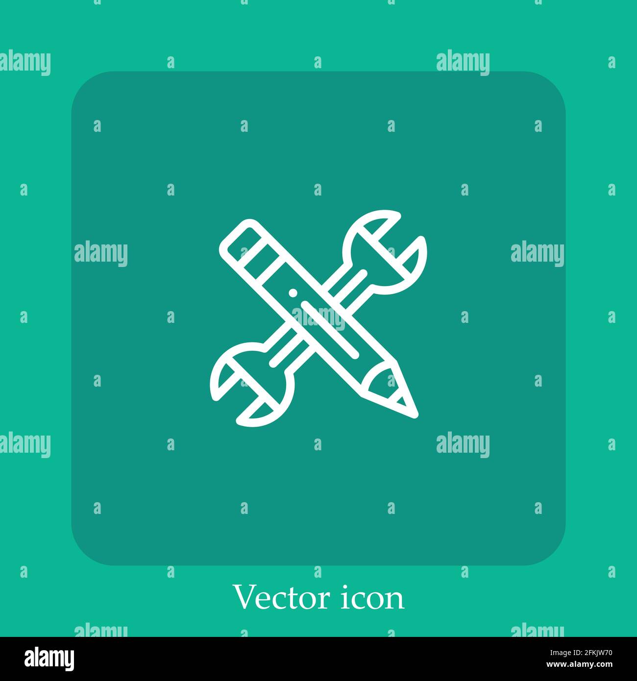 rectification vector icon linear icon.Line with Editable stroke Stock Vector
