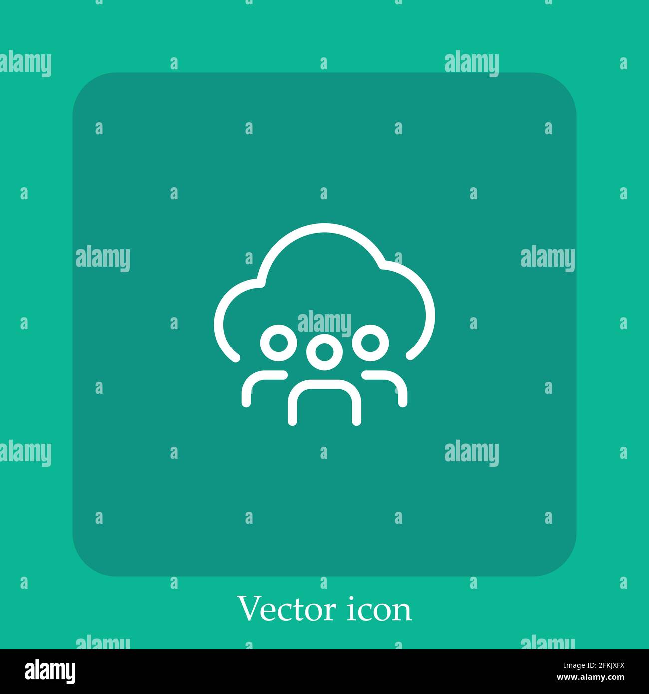 shared folder vector icon linear icon.Line with Editable stroke Stock Vector