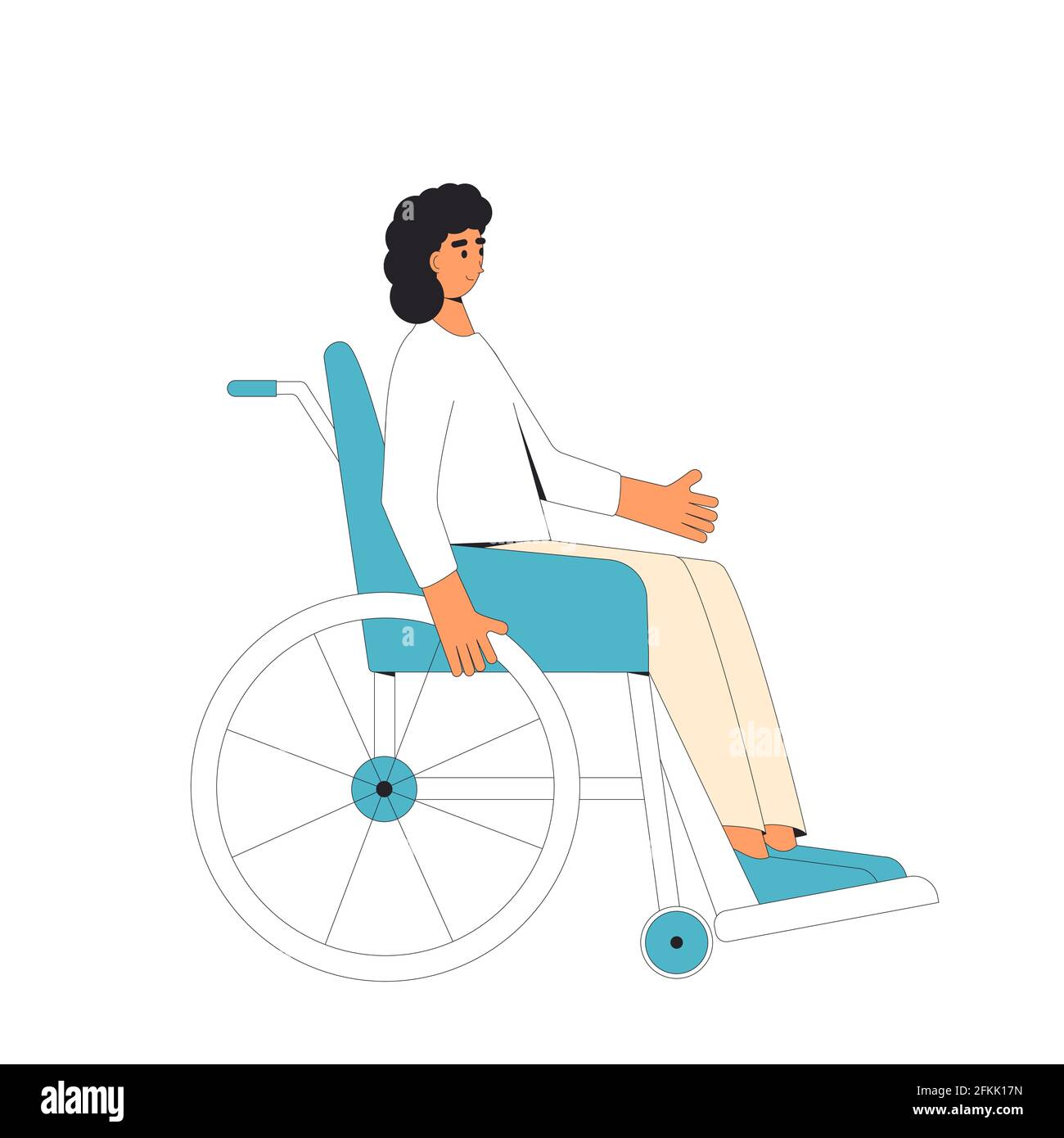 Wheelchair man isolated on white background. Inclusion. Vector ...