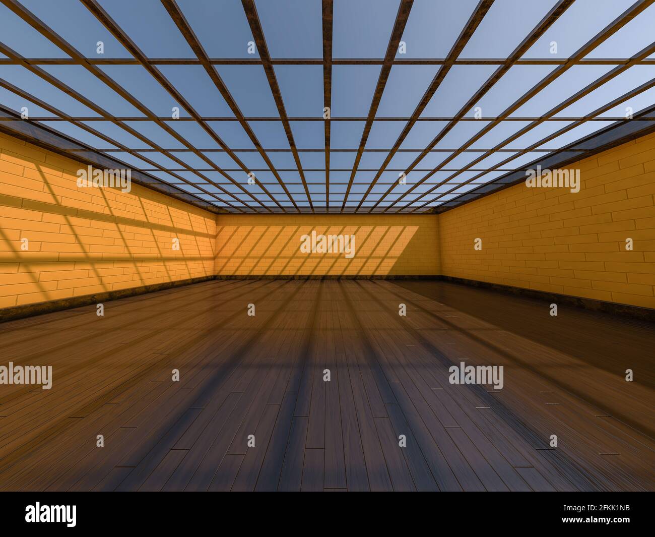 Abstract modern architecture background, empty open space interior. 3D ...