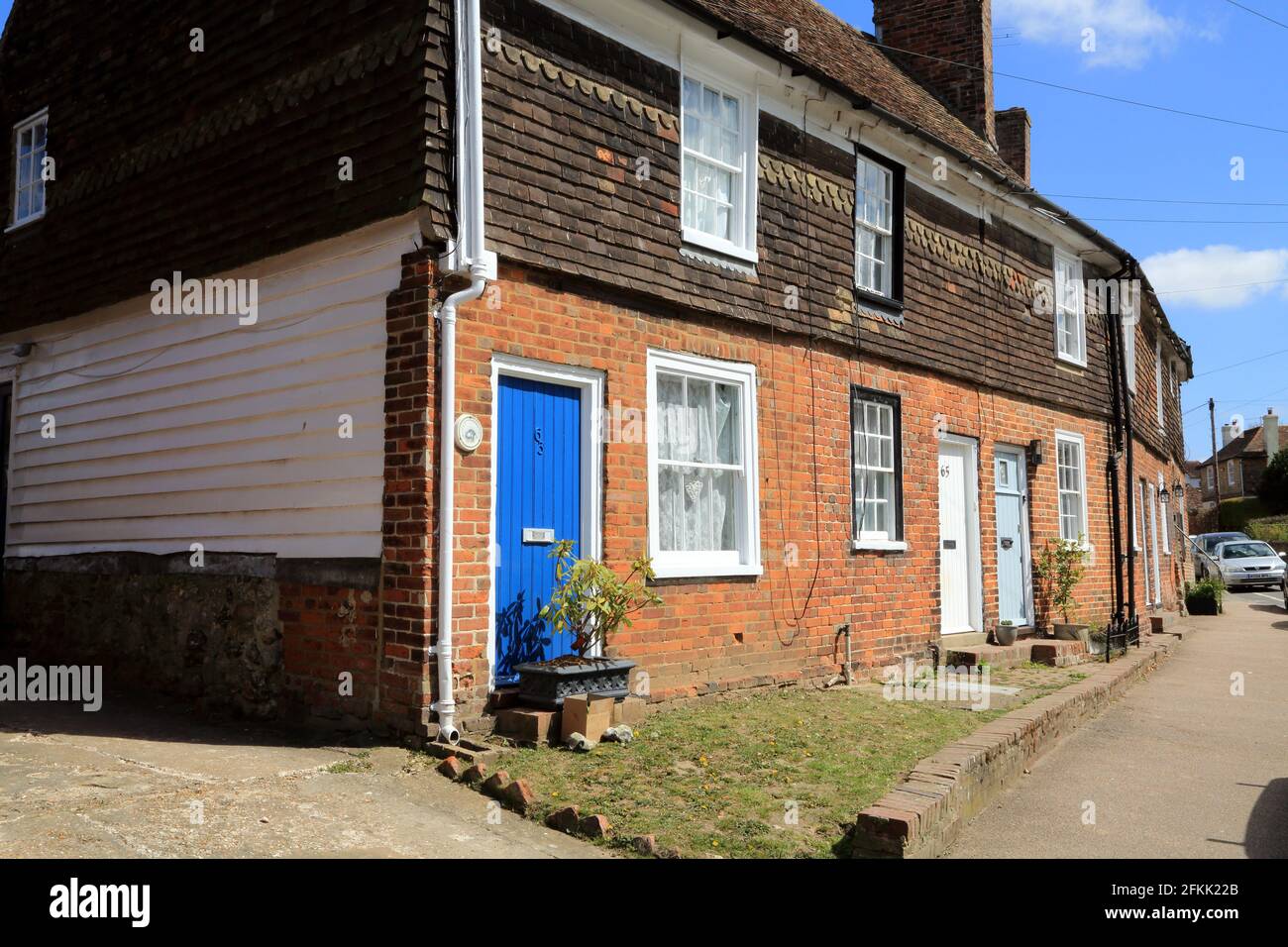 Terrace houses in Bridge Street, Wye, Ashford, Kent, England, United