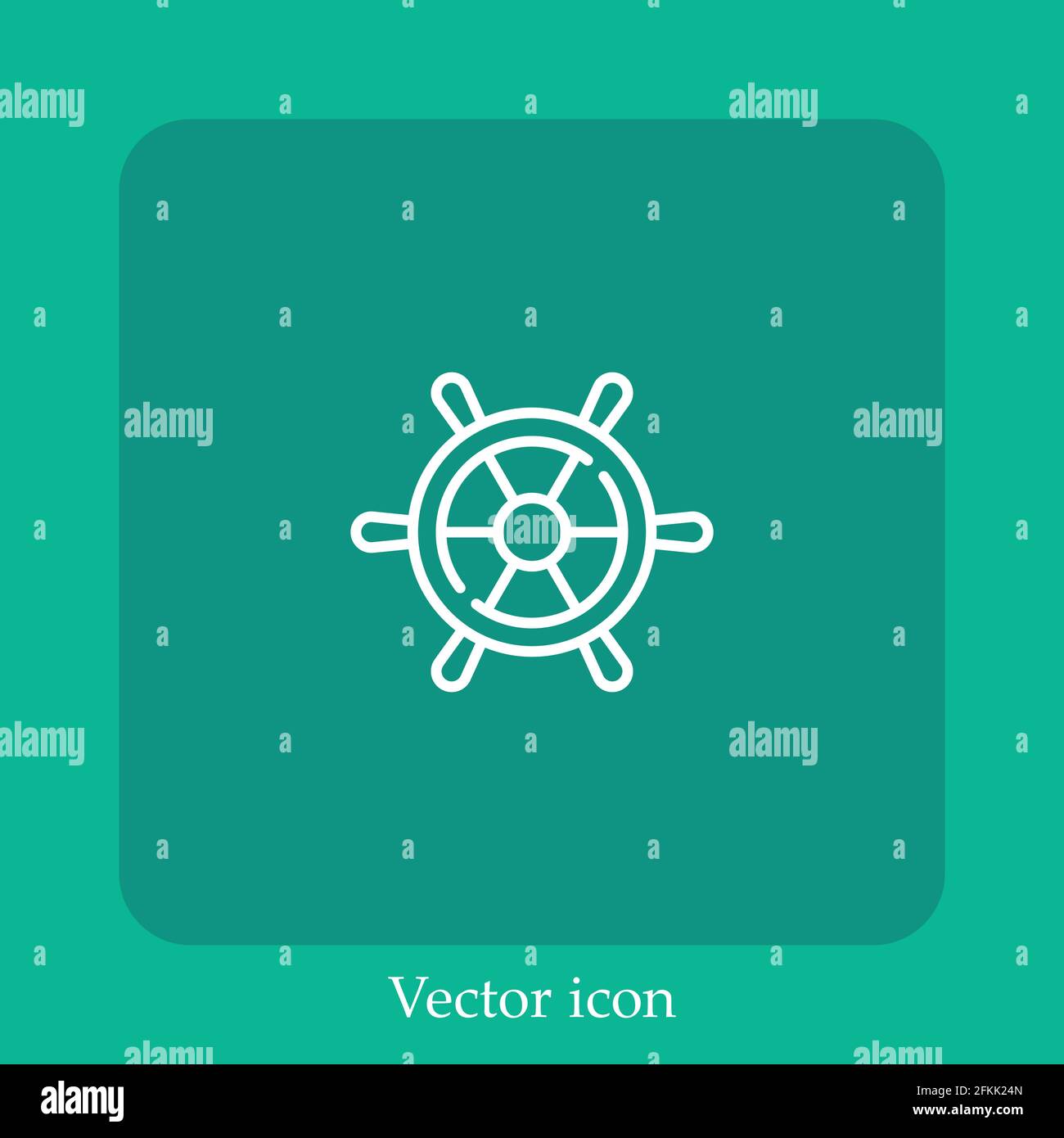 helm vector icon linear icon.Line with Editable stroke Stock Vector