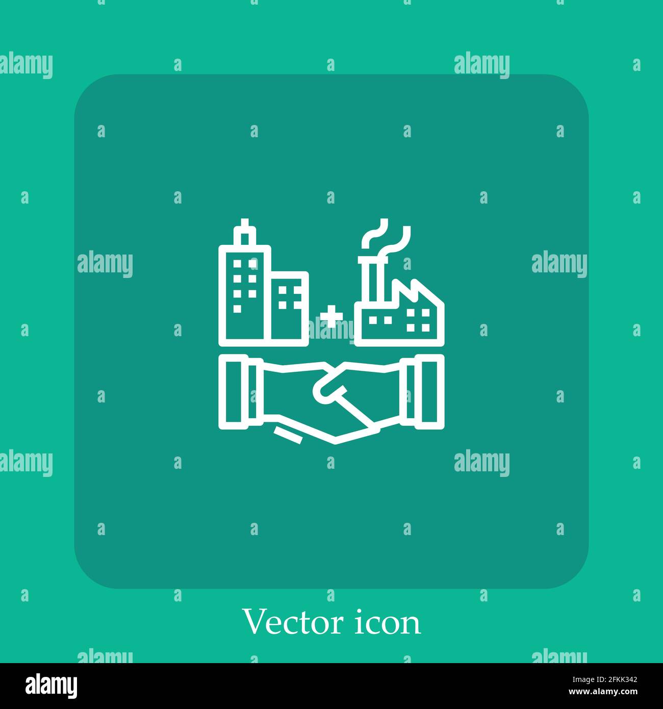 outsourcing vector icon linear icon.Line with Editable stroke Stock Vector