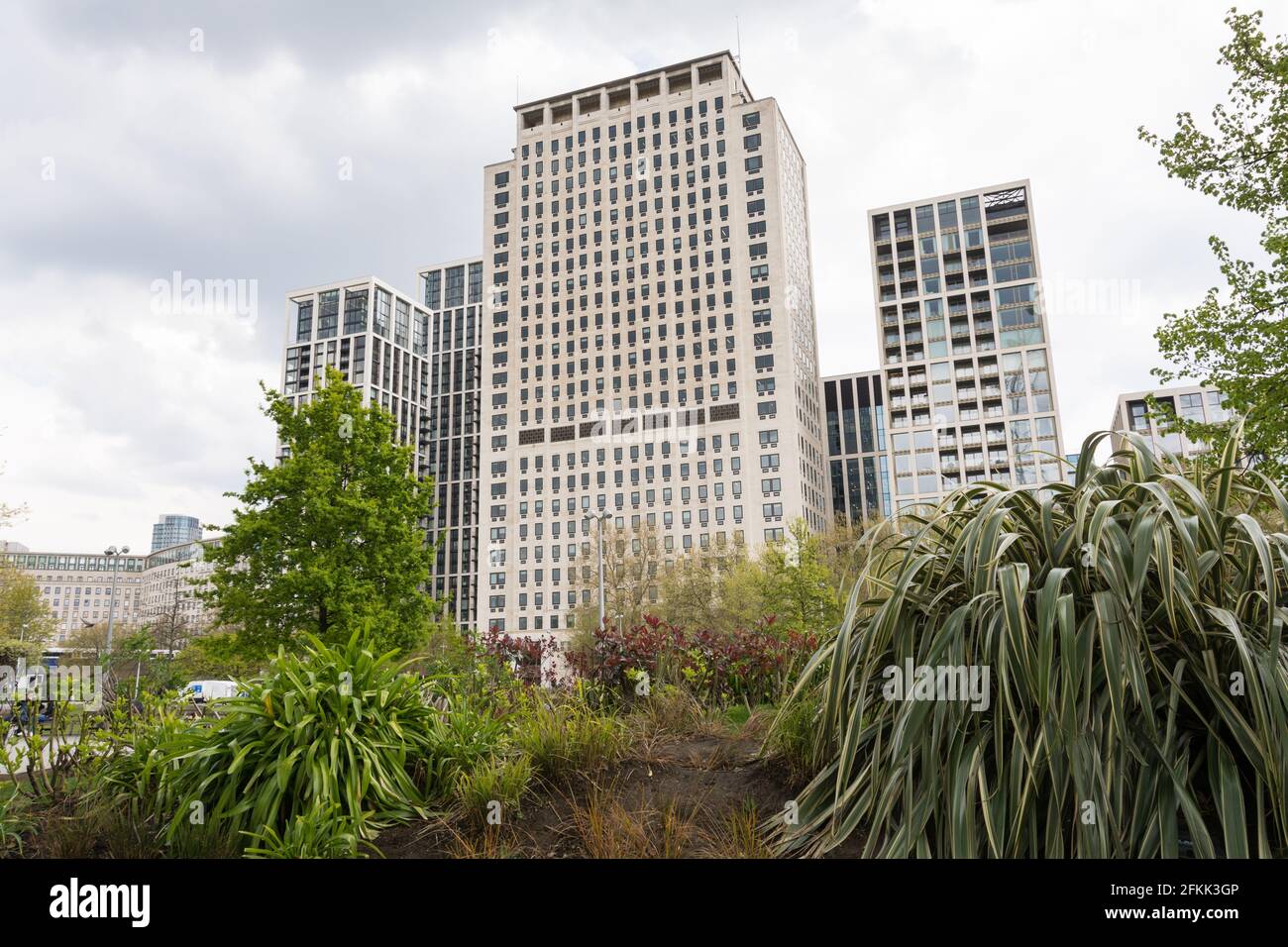 The Shell Centre and Southbank Place on Jubilee Gardens, Belvedere Road, London, SE1, UK Stock Photo