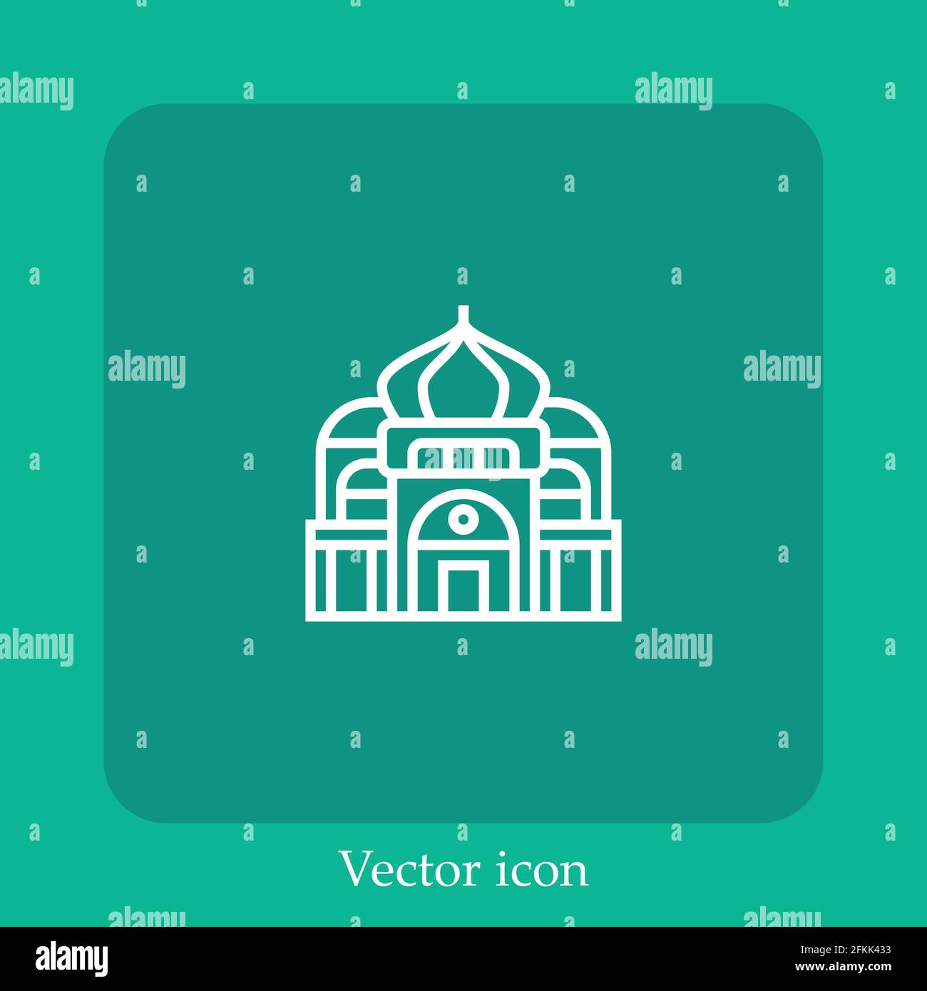 mosque vector icon linear icon.Line with Editable stroke Stock Vector