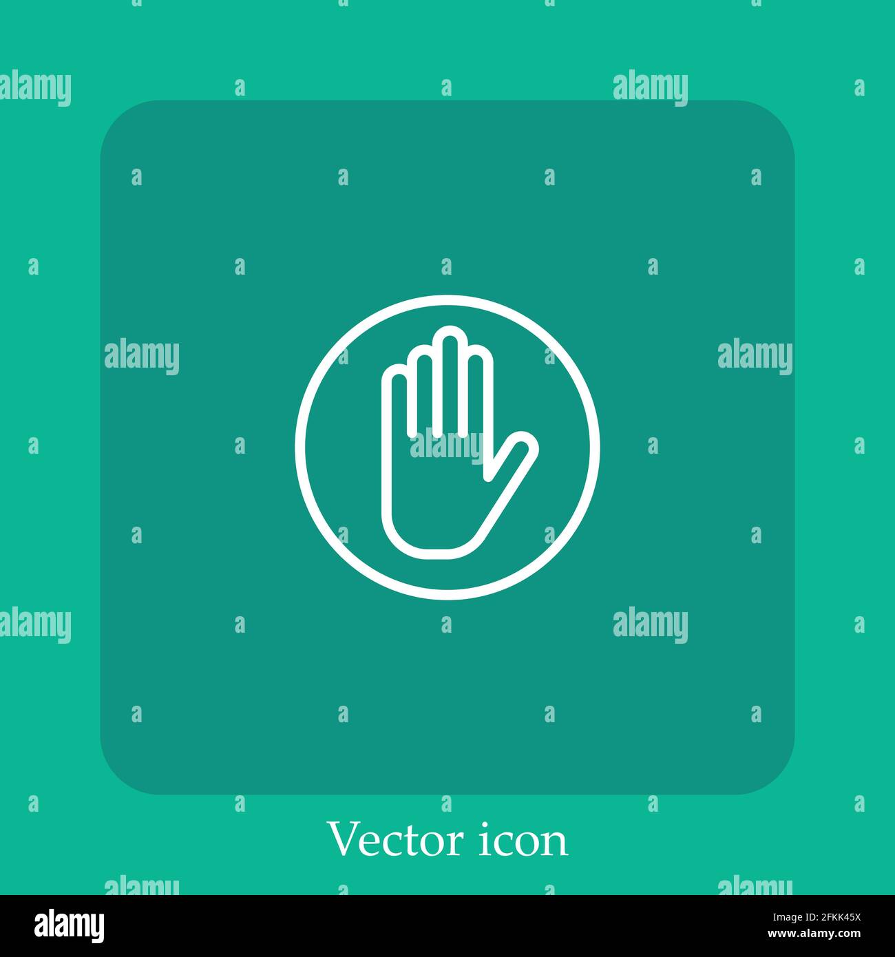 stop vector icon linear icon.Line with Editable stroke Stock Vector