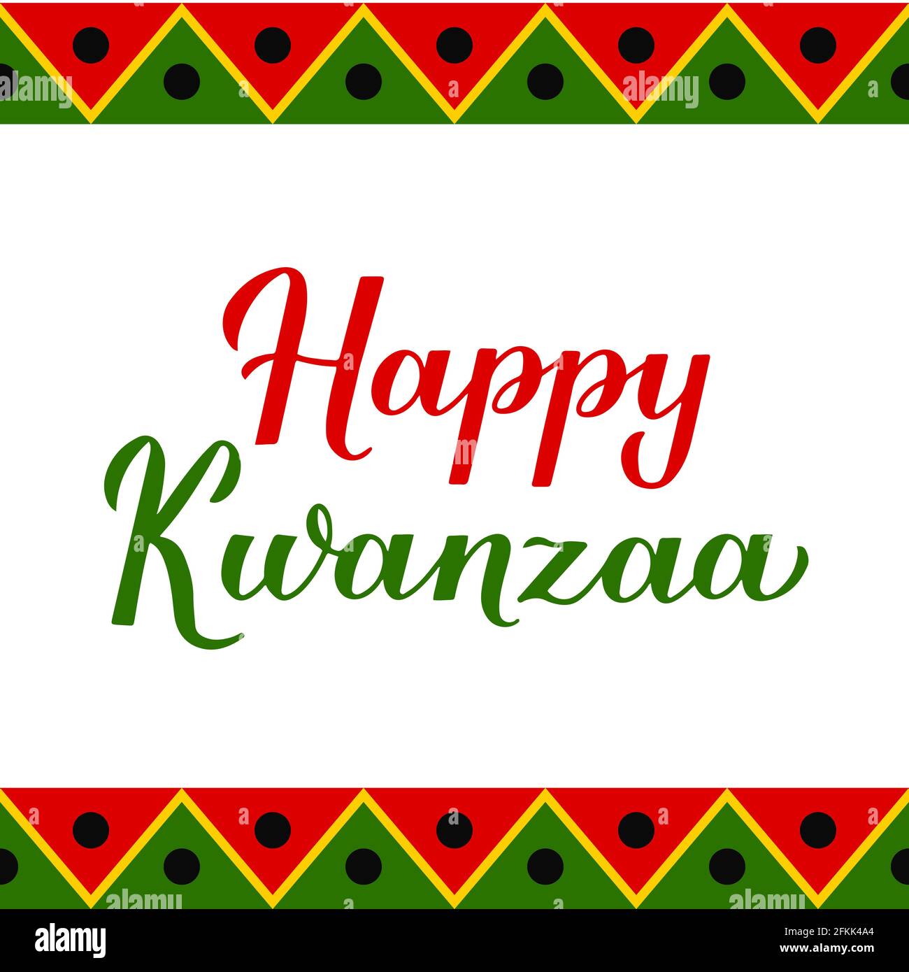 Happy Kwanzaa calligraphy hand lettering isolated on ornament ...