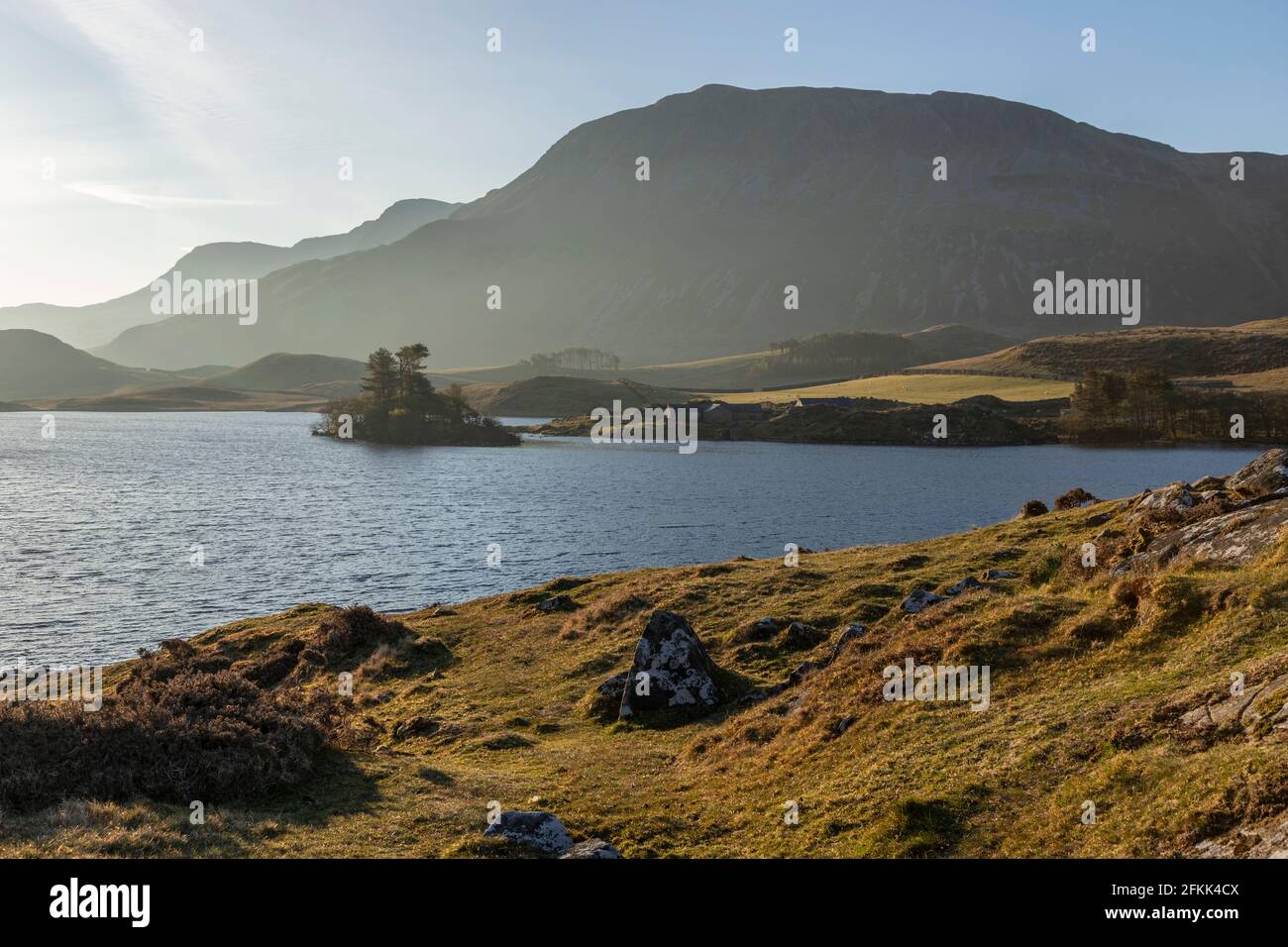 Cregennan Lakes at sunrise, Snowdonia, Wales Stock Photo