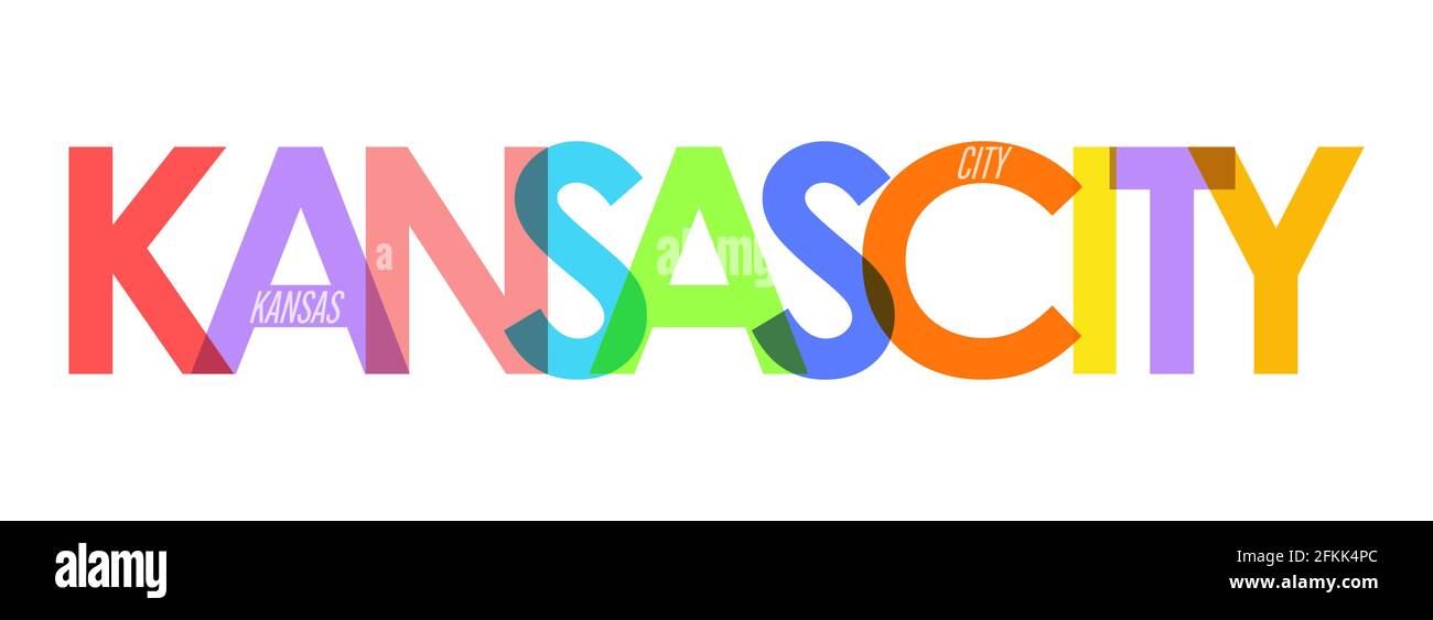 KANSAS CITY. The name of the city on a white background. Vector design