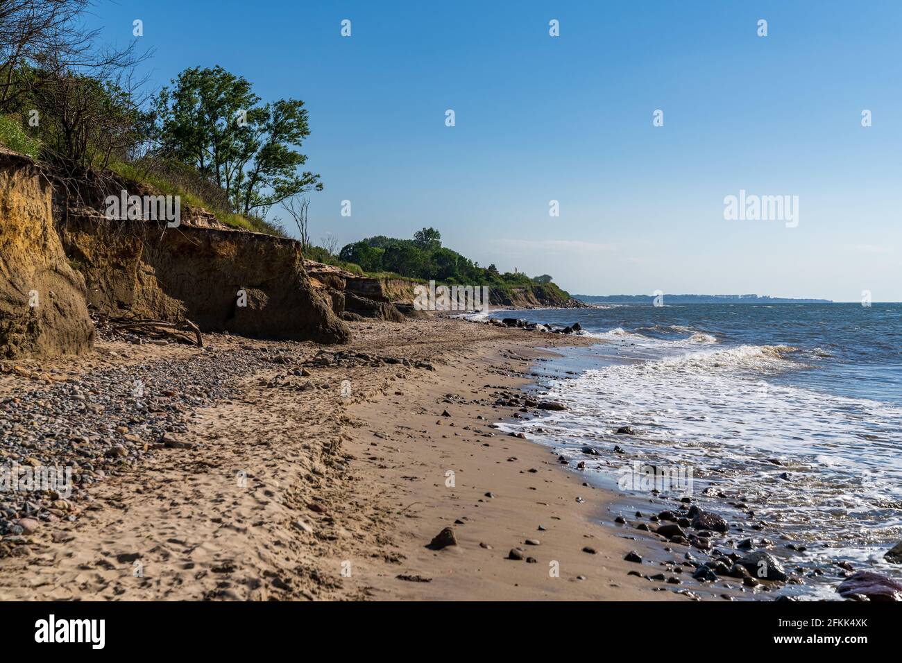 The baltic sea coast and the cliffs of Meschendorf, Mecklenburg-Western Pomerania, Germany Stock Photo