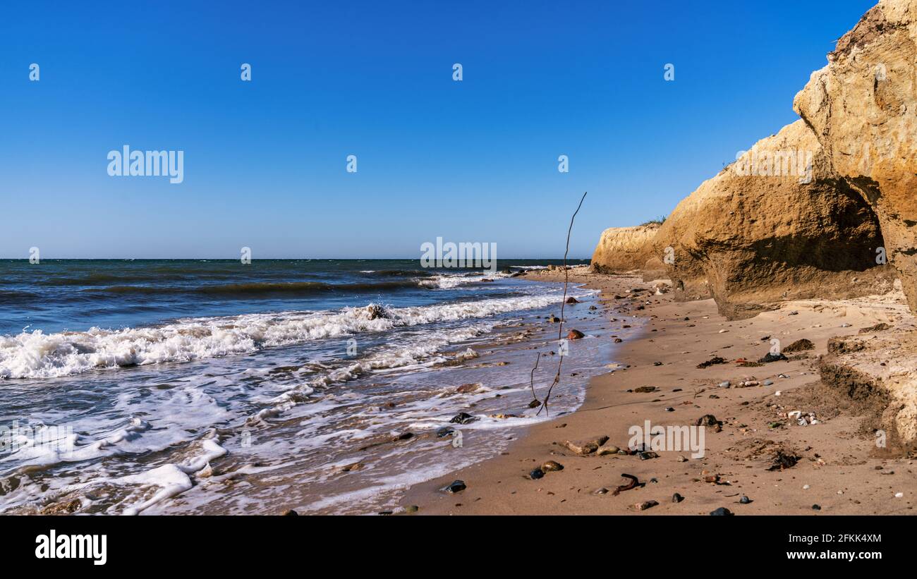 The baltic sea coast and the cliffs of Meschendorf, Mecklenburg-Western Pomerania, Germany Stock Photo