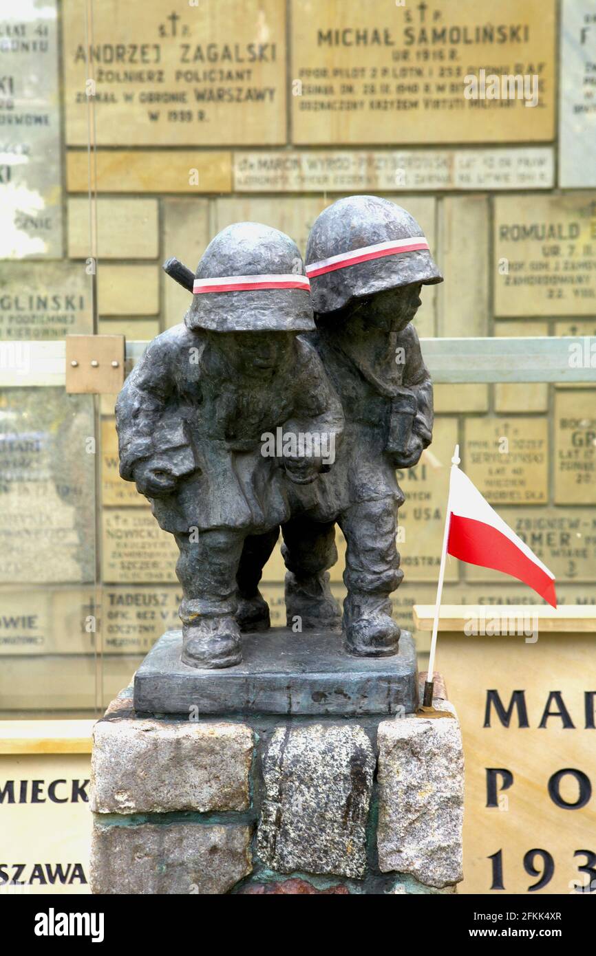 Poland, Warsaw, Zoliborz district, Little Insurgents monument, Masovia voivodeship. Stock Photo
