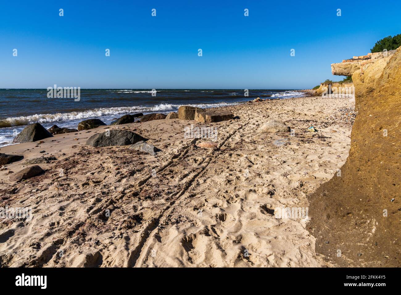 The baltic sea coast and the cliffs of Meschendorf, Mecklenburg-Western Pomerania, Germany Stock Photo