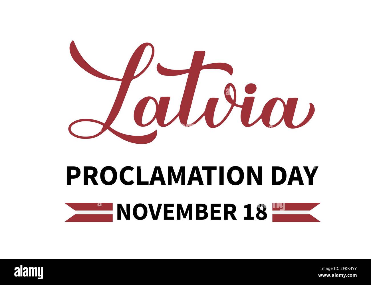 Latvia Proclamation Day calligraphy hand lettering. Latvian holiday