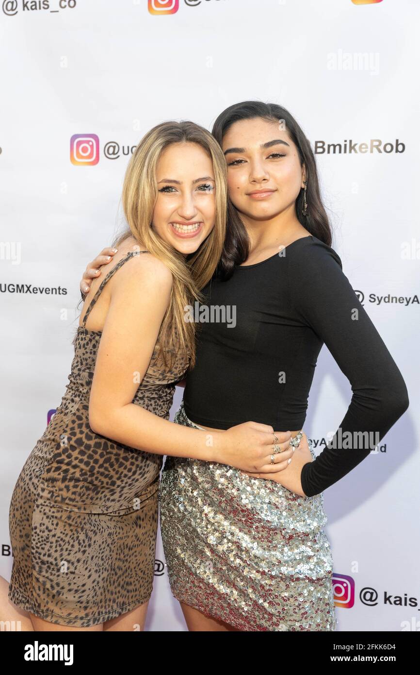 Ava Kolker, Julia Garcia attend Young Hollywood Social Media Industry Party at private residence, Bell Canyon, CA on May 1st, 2021 Stock Photo