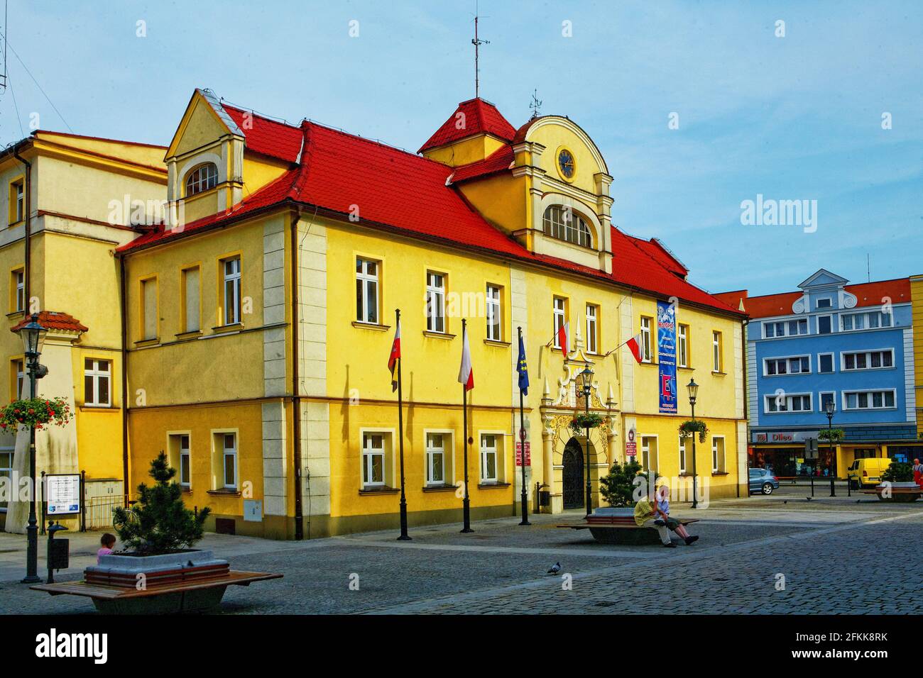 Poland, Żary, town hall, Lubuskie voivodeship. Stock Photo